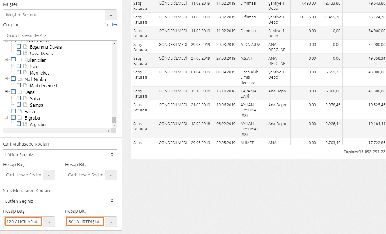 fatura raporları nasıl alınır